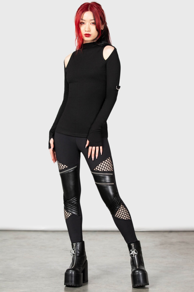Killstar Nebula Long Sleeve Top Negros | 92403-LJAX