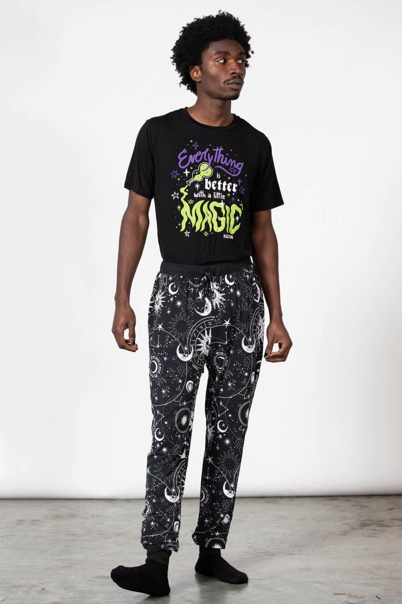 Killstar Nebula Lounge Pants Negros | 35402-FTWU
