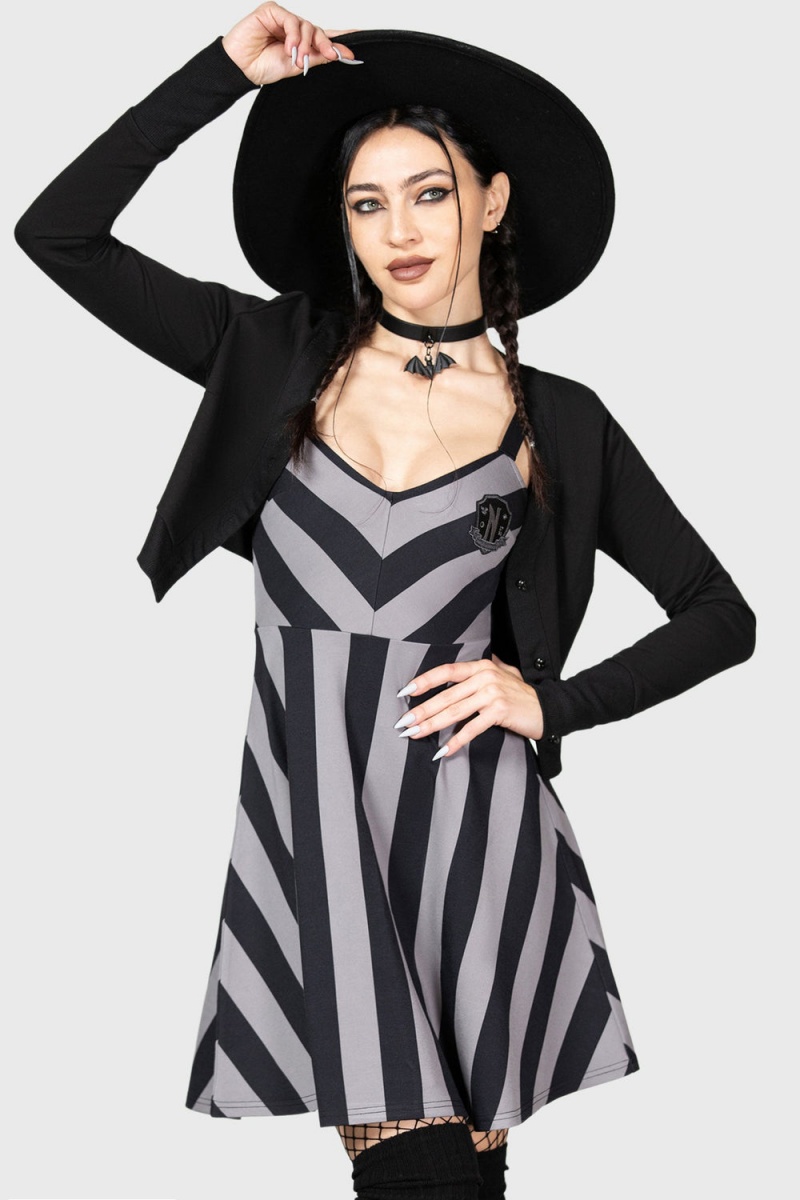 Killstar Nevermore Mini Vestido Grises | 20864-IRHO