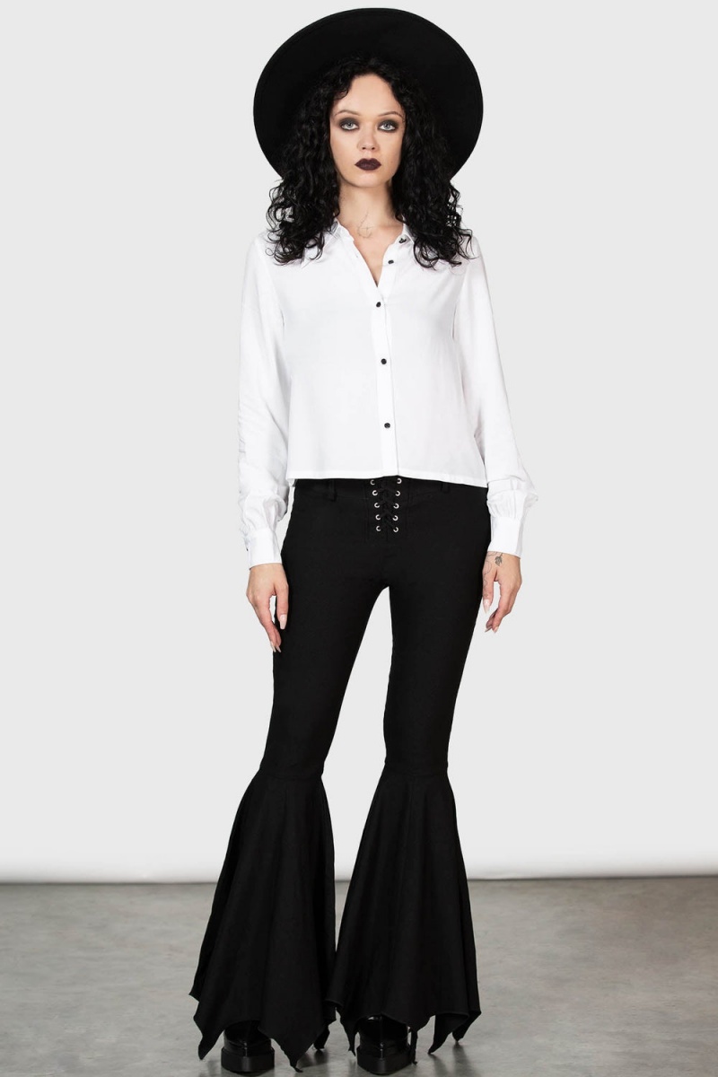 Killstar Night Frights Shirt Blancos | 37192-HXRU