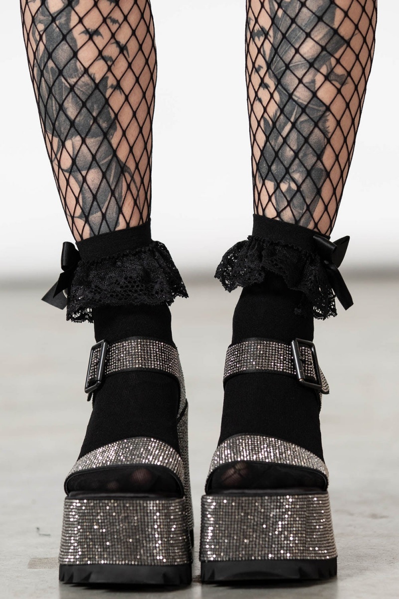 Killstar Night Queen Plataforma Sandal Glitter | 26510-FUBO