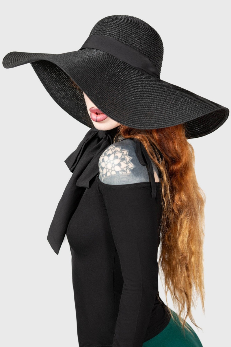 Killstar Nightshaded Sun Hat Negros | 87139-GLQS