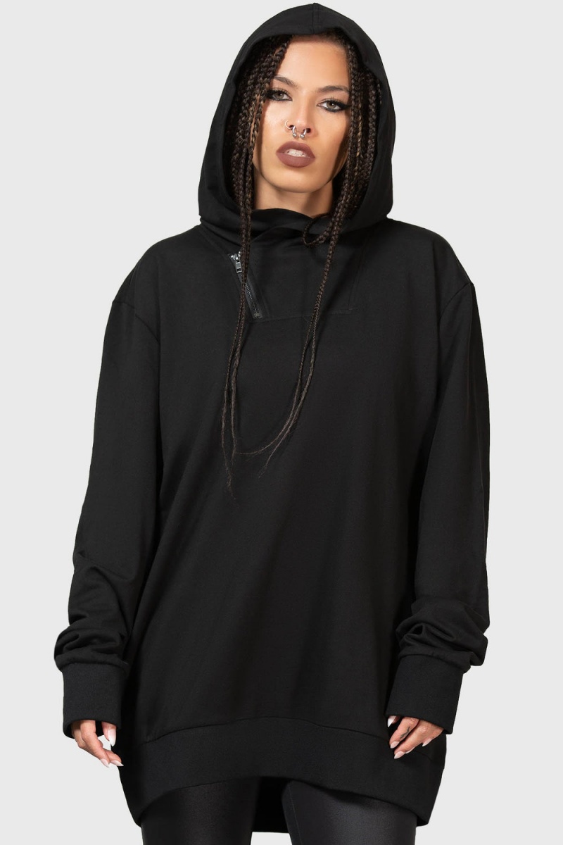 Killstar Nighttime Demise Hoodie Negros | 41052-RUGS