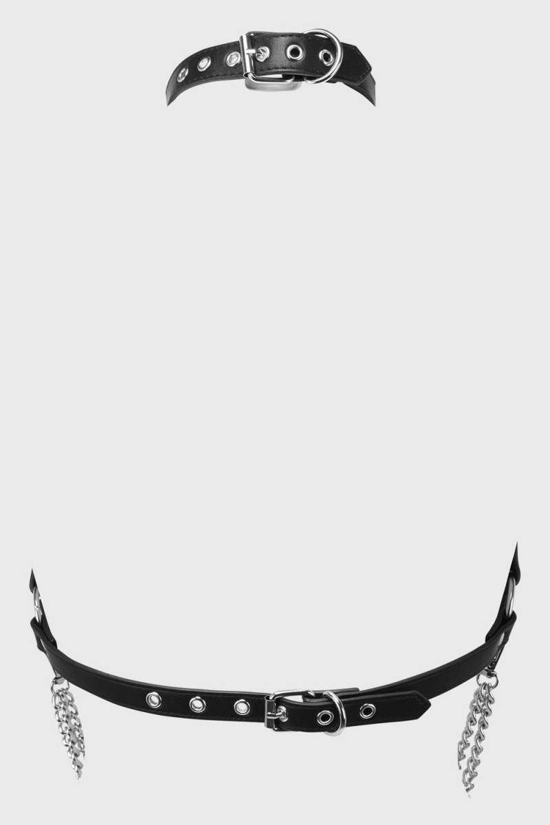 Killstar On A Leash Harness Negros | 23089-QHPK