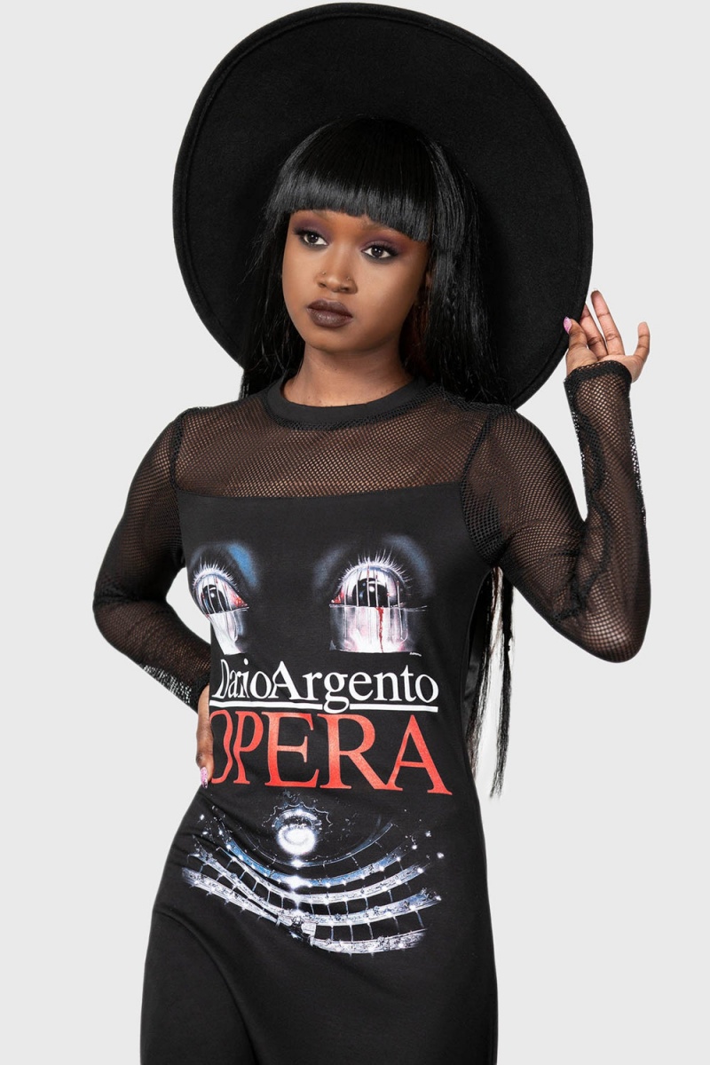 Killstar Opera Vestido Negros | 52870-ZLOT