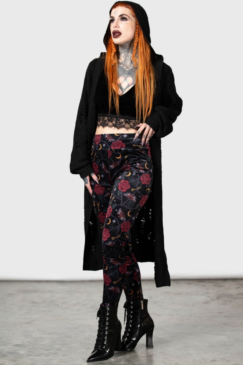 Killstar Ora Leggings Negros | 25160-EQUI
