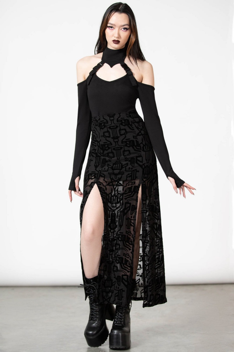 Killstar Oralia Cold Shoulder Top Negros | 85204-PDMC