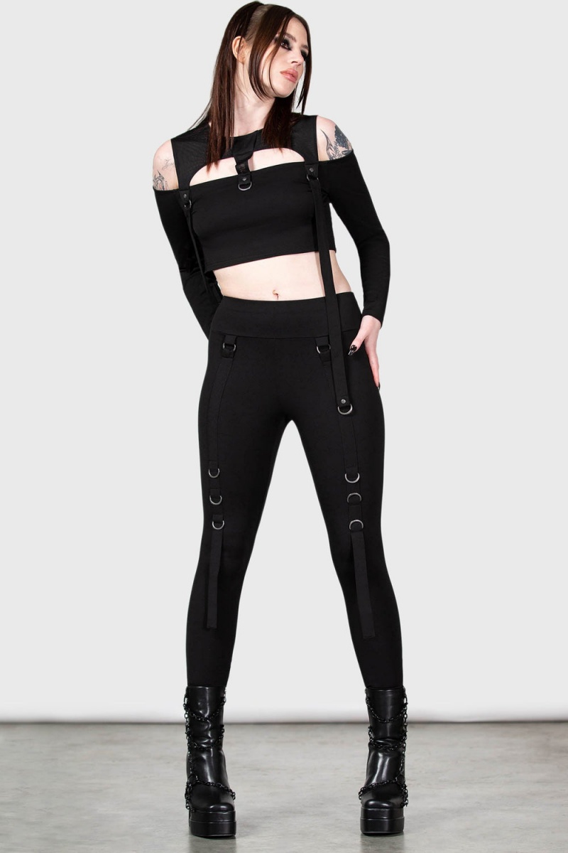 Killstar Oryx Leggings Negros | 72534-YHOA
