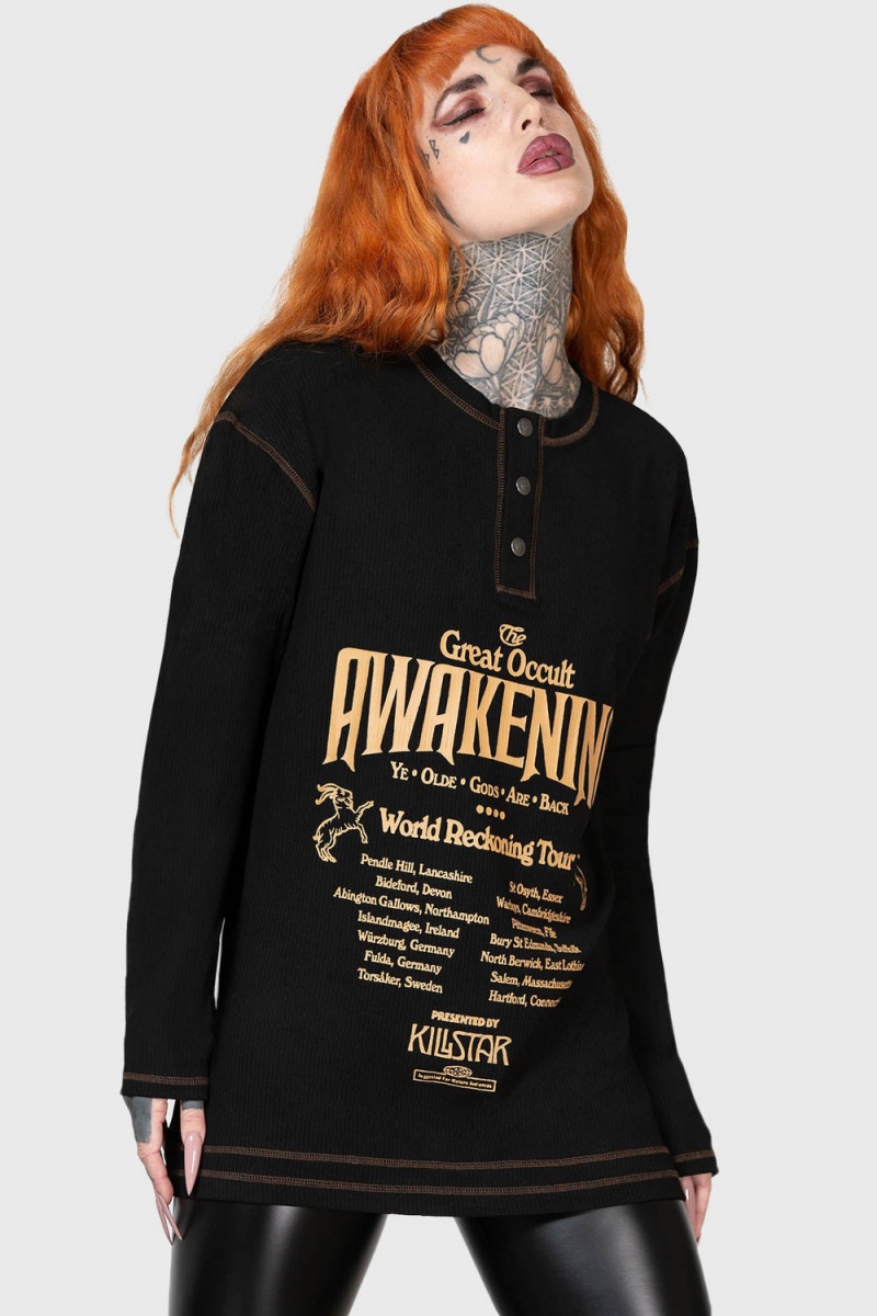 Killstar Otherworlds Henley Top Negros | 47293-BSLQ