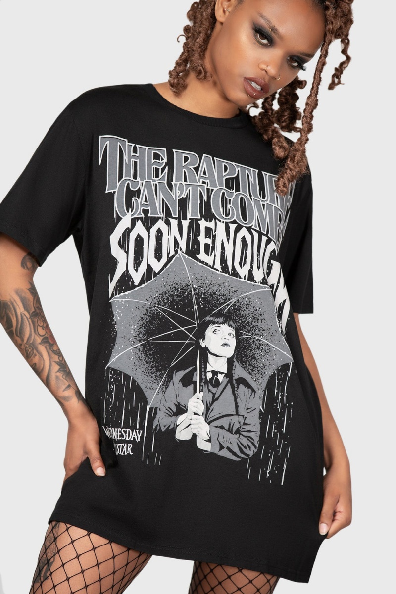 Killstar Outcasts Are In T-Shirt Negros | 92641-KLJN