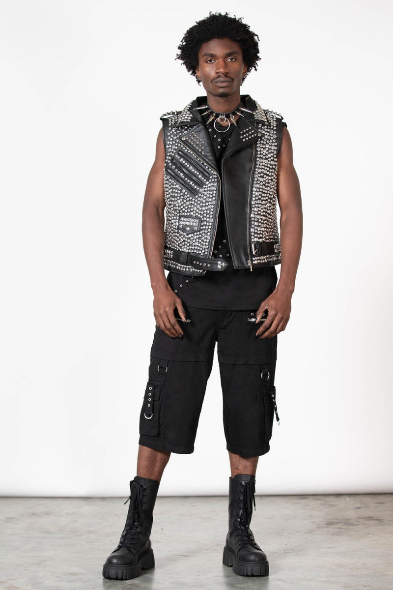 Killstar Overload II Cuero Vest [FAUX LEATHER] Negros | 24309-XZVJ
