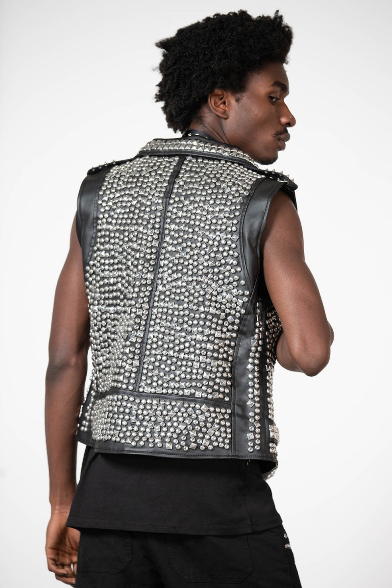 Killstar Overload II Cuero Vest [FAUX LEATHER] Negros | 24309-XZVJ