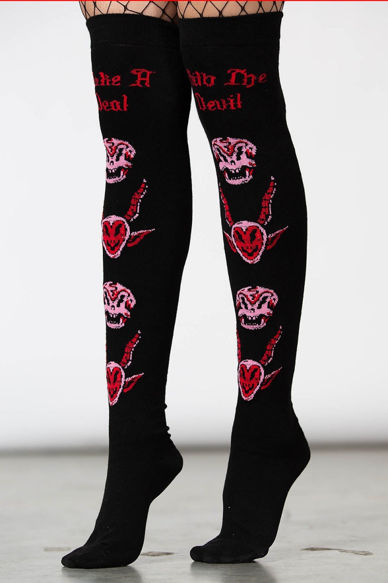 Killstar Pact Long Socks Negros | 09257-LYNF