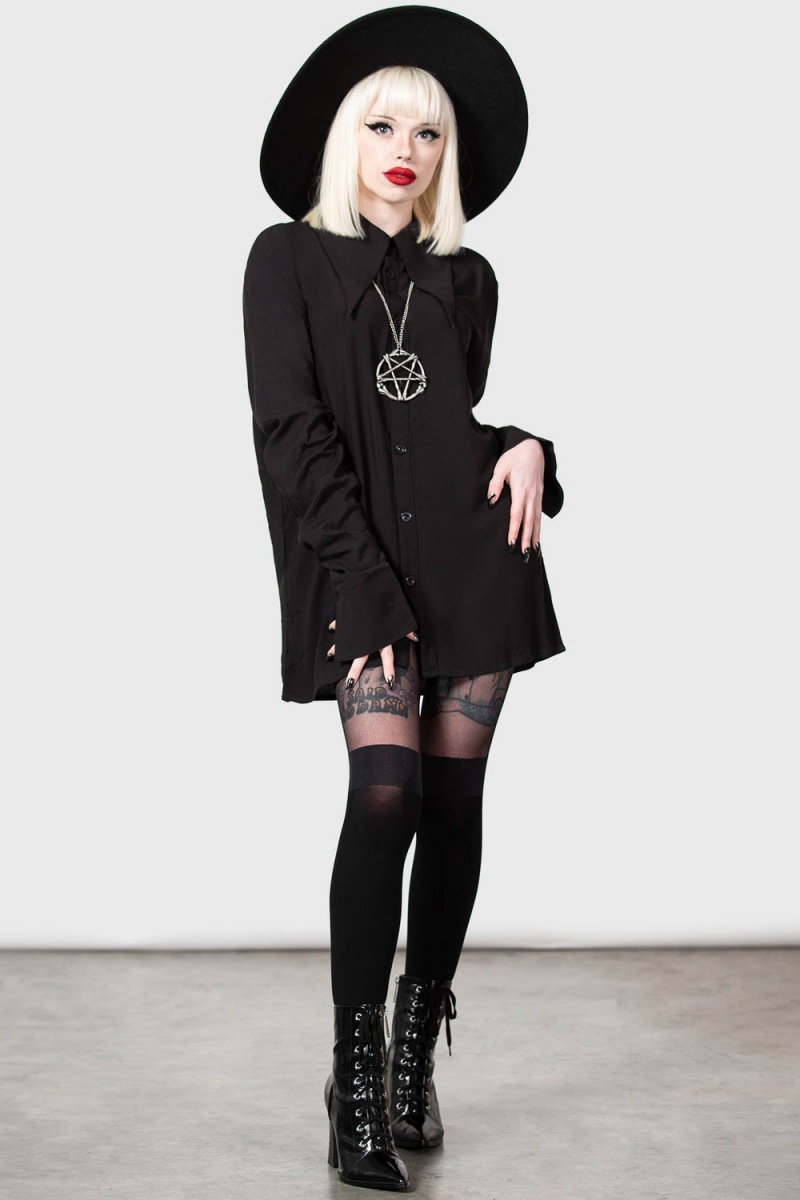 Killstar Paimon Shirt Negros | 78219-RSUW