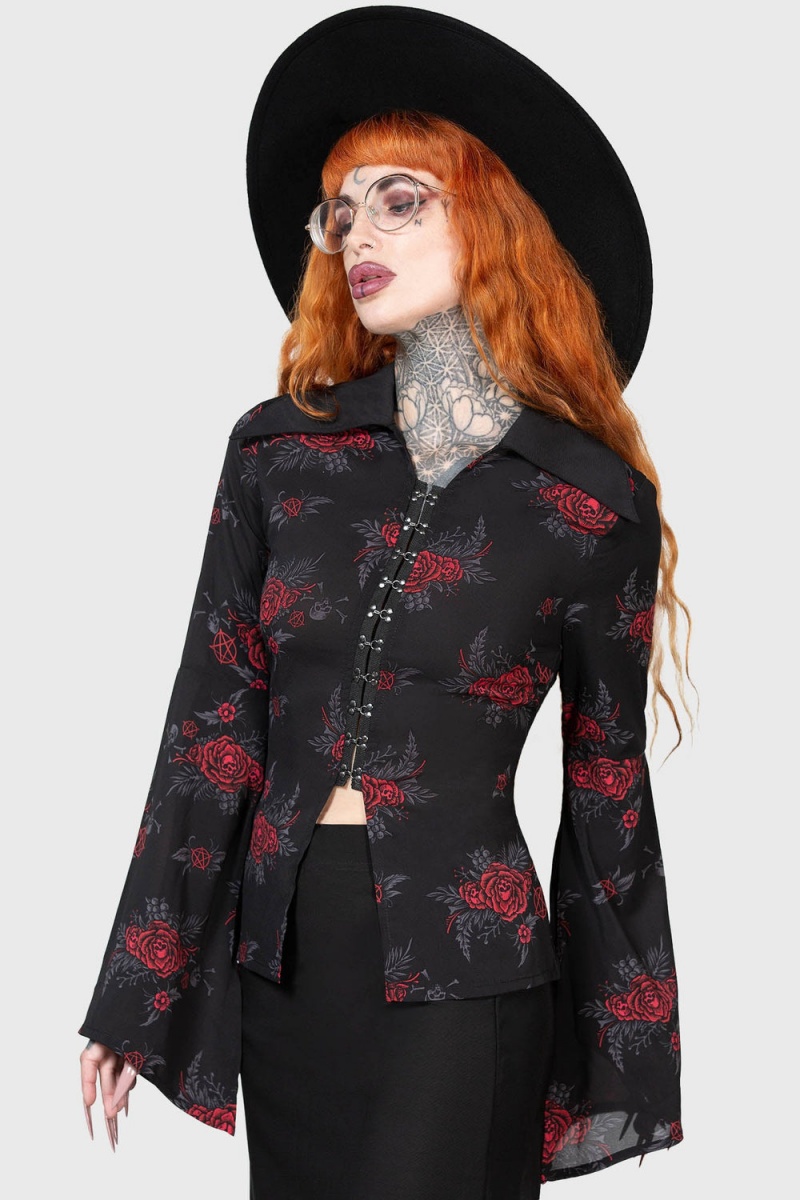 Killstar Pandora Fatale Top Rojos | 36428-PUST