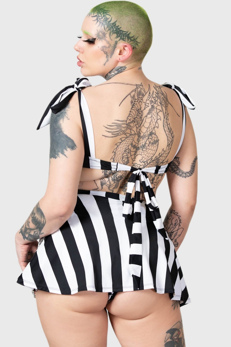 Killstar Pantha's Prowl Swim Skirt Negros | 41825-NTGD