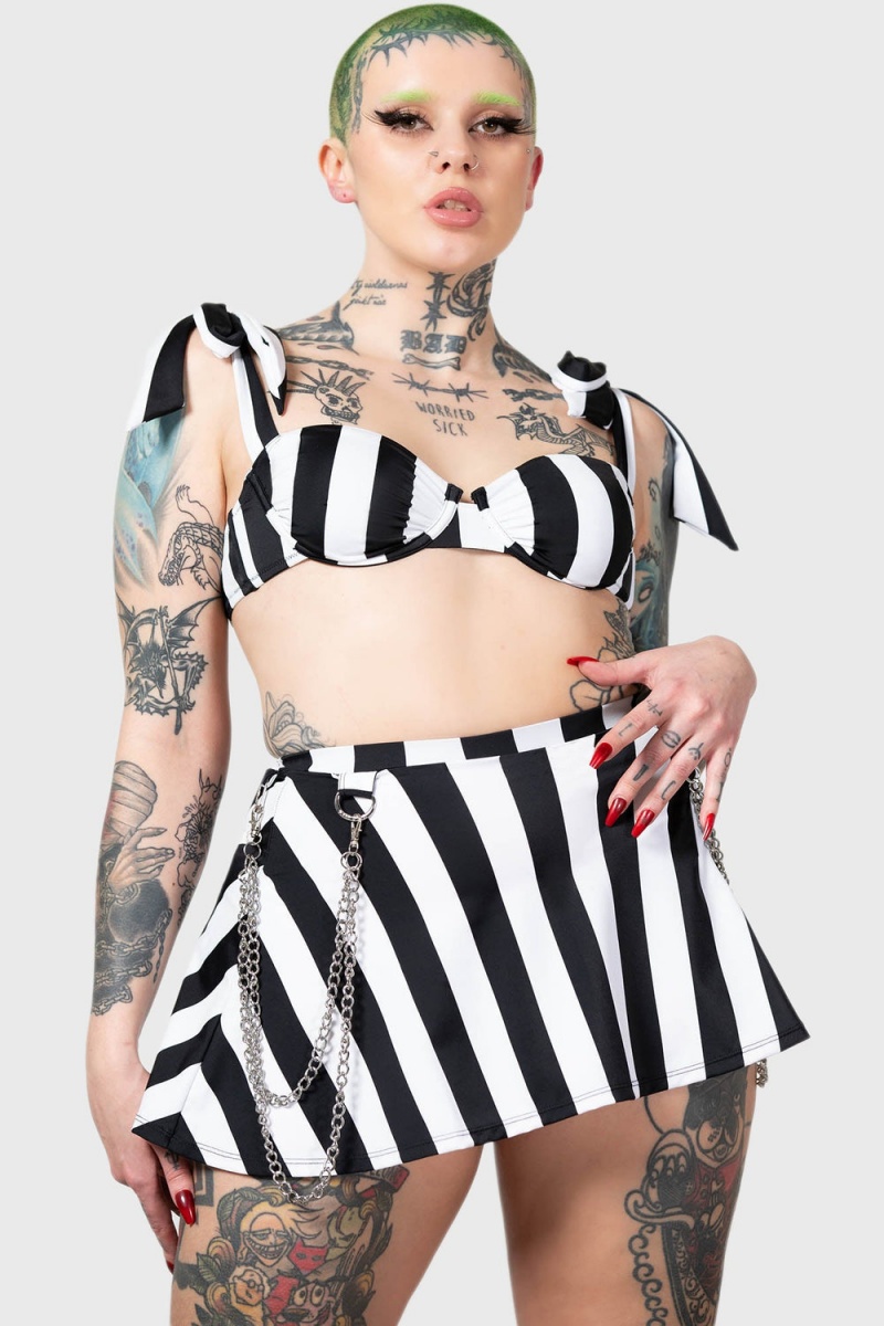 Killstar Pantha\'s Prowl Swim Skirt Negros | 41825-NTGD
