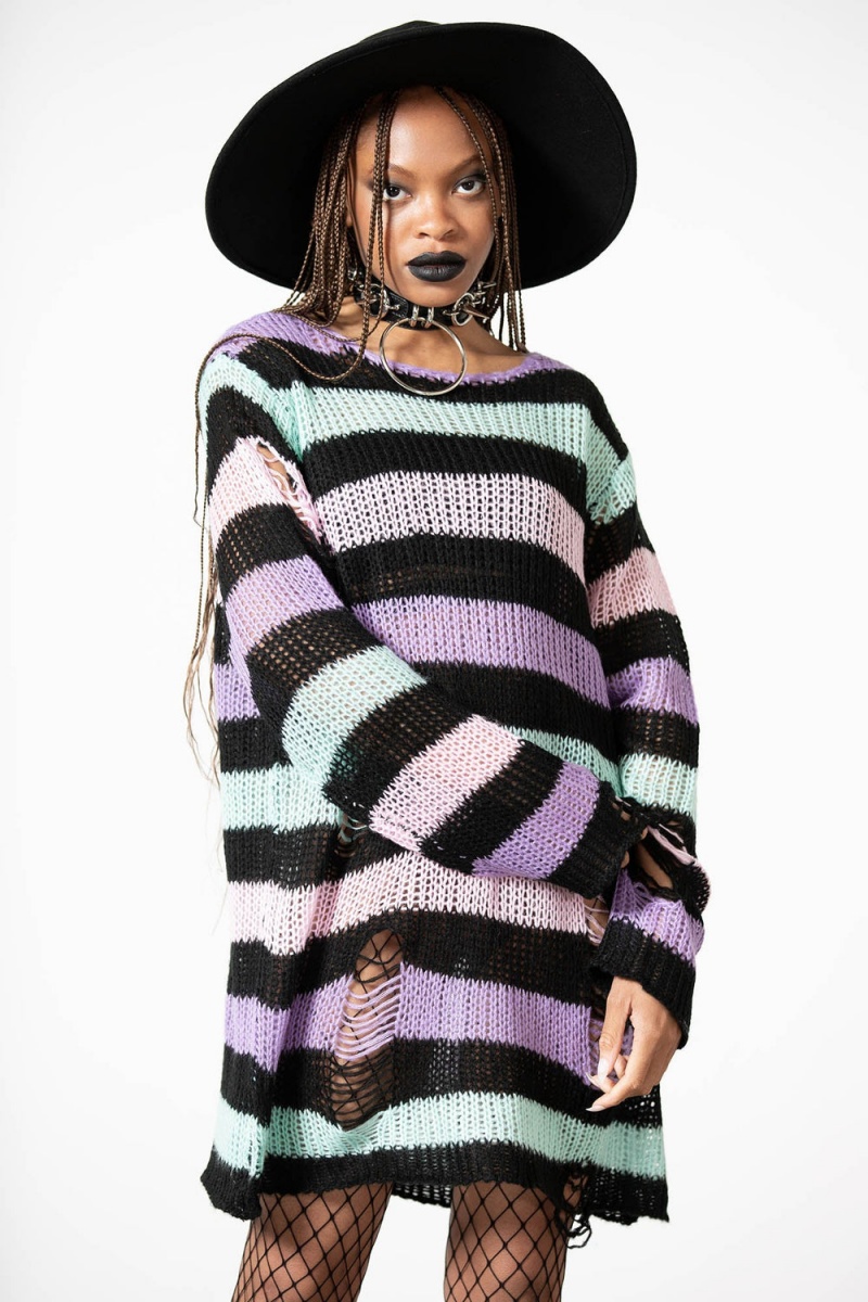 Killstar Pastel Punk Knit Sueter Multi | 98724-LVBQ