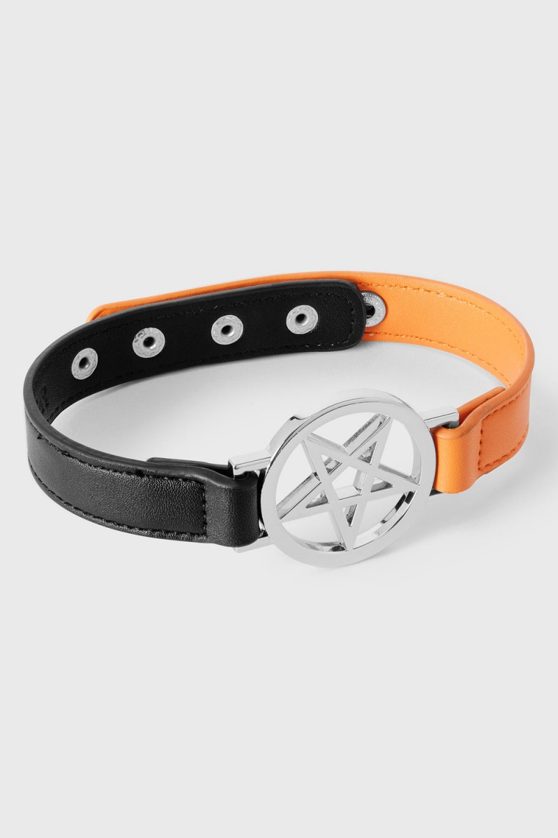 Killstar Penta Half Choker [BLACK/ORANGE] Naranjas | 90381-VEDY