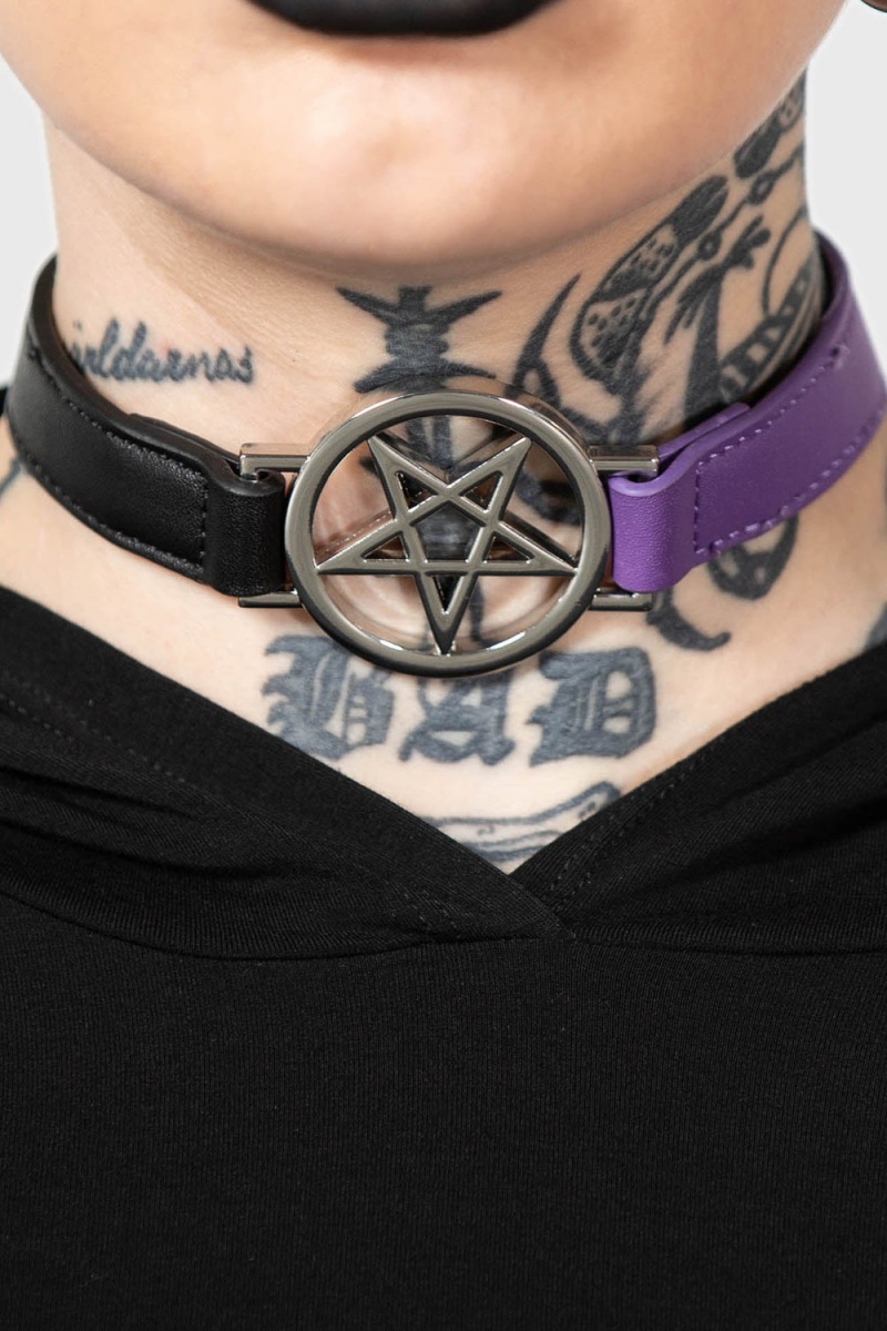 Killstar Penta Half Choker [BLACK/PURPLE] Morados | 39780-WKOL
