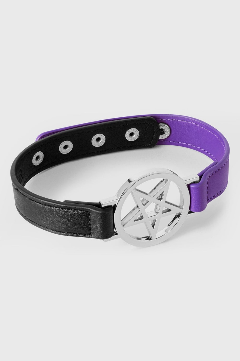 Killstar Penta Half Choker [BLACK/PURPLE] Morados | 39780-WKOL