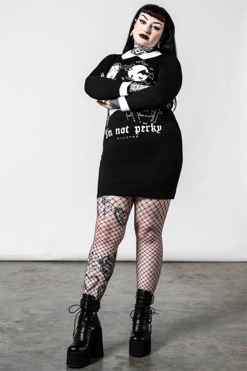 Killstar Perky Collar Vestido Negros | 43960-CLOR