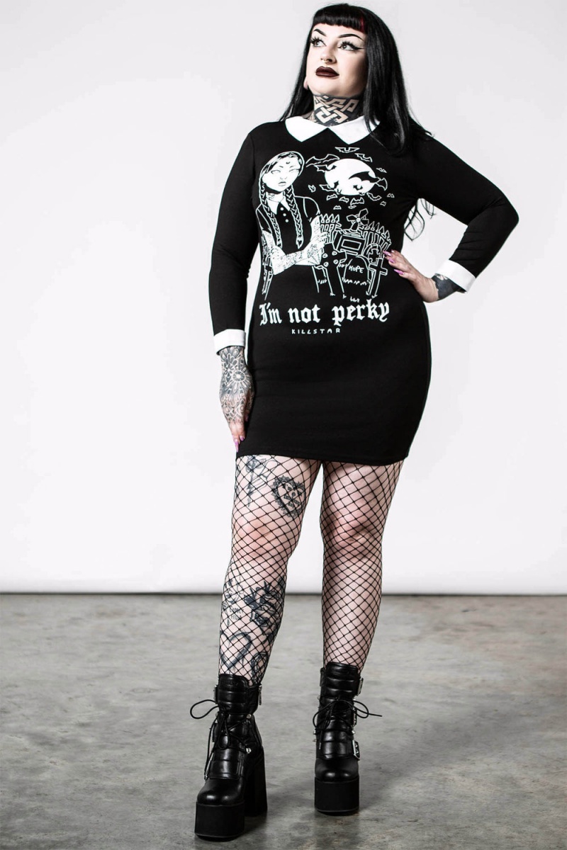 Killstar Perky Collar Vestido Negros | 43960-CLOR