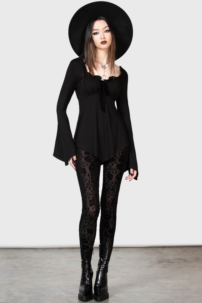 Killstar Pixie Dream Leggings Negros | 12690-JGAQ