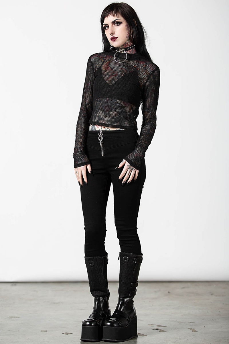 Killstar Planetary Party Mesh Top Negros | 31259-JGTV