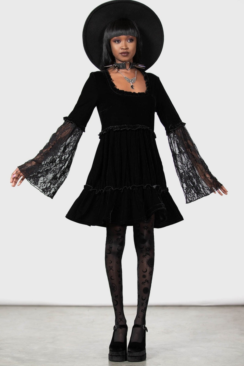 Killstar Prudence Vestido Negros | 83045-UJCF