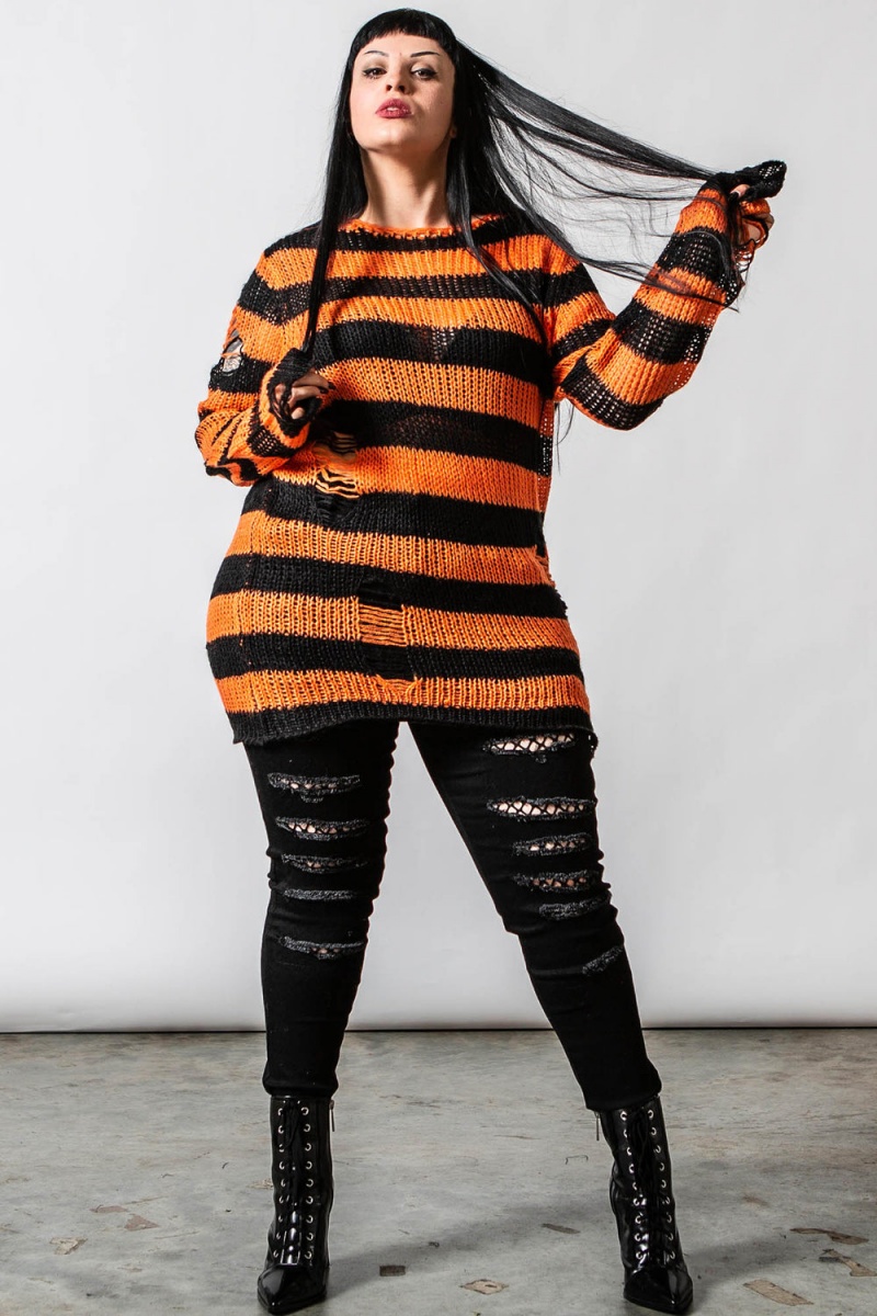 Killstar Pumpkin Knit Sueter Naranjas | 92301-DSXC
