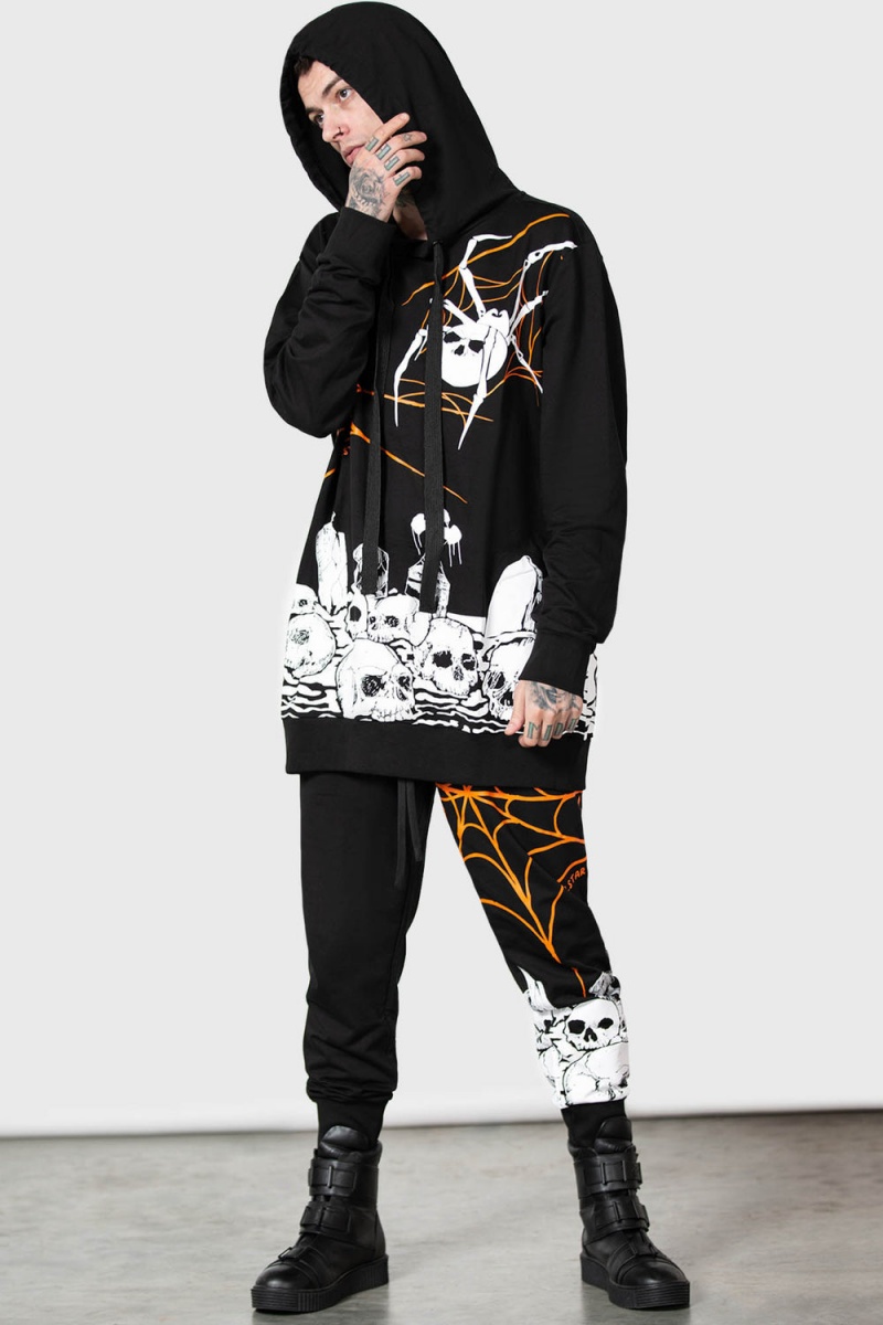 Killstar Pumpkin Reaper Hoodie Negros | 23478-IZTM