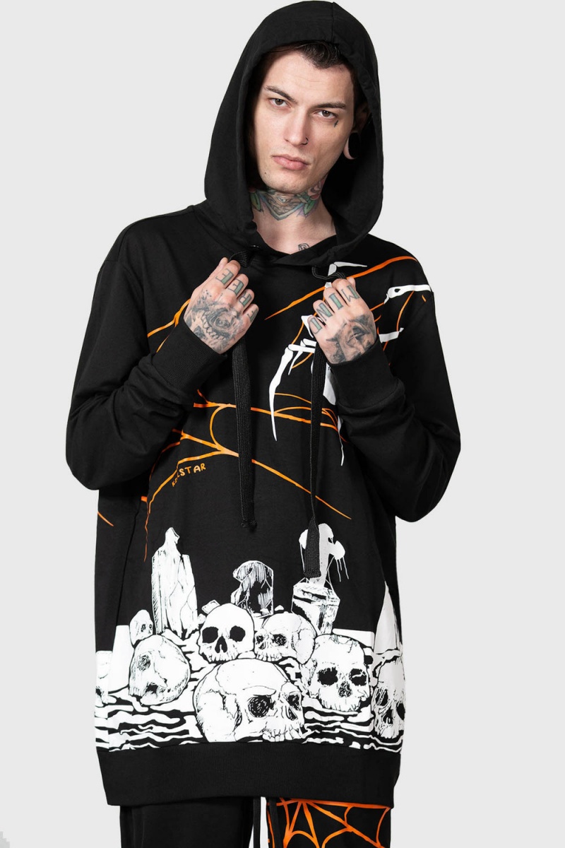 Killstar Pumpkin Reaper Hoodie Negros | 23478-IZTM