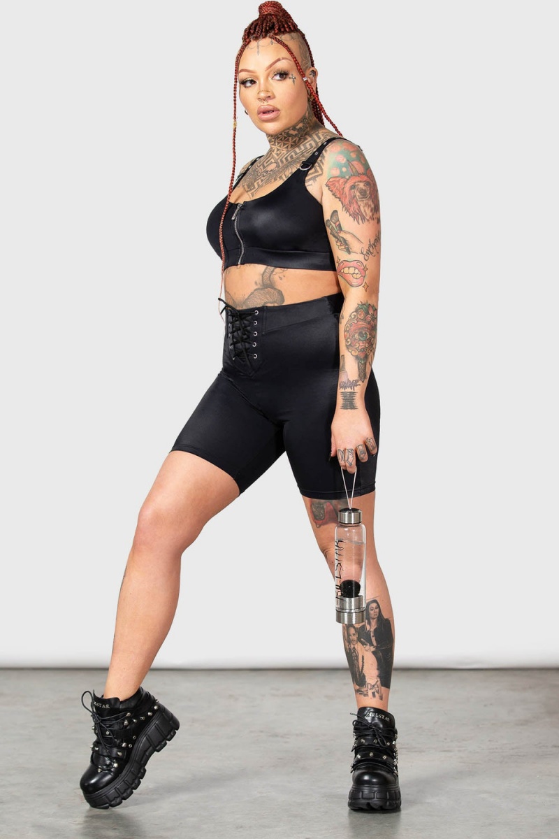 Killstar Race Rapture Bike Shorts Negros | 26175-WAGU
