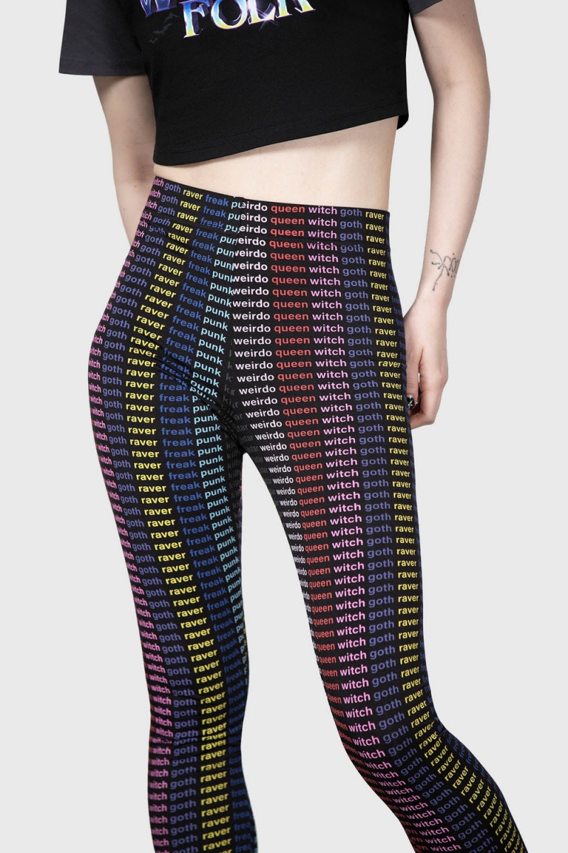 Killstar Rave Queen Leggings Negros | 05746-QXDZ