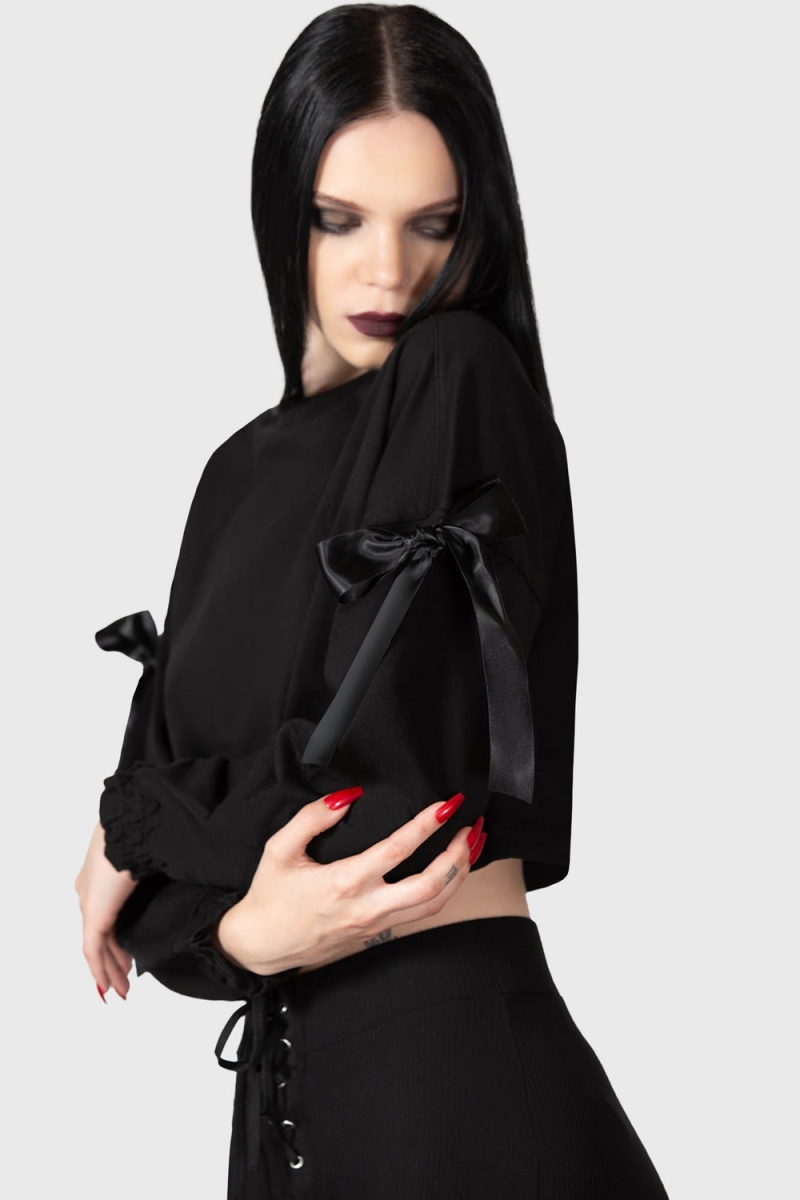 Killstar Ray Crop Sueter Negros | 41802-OHLQ