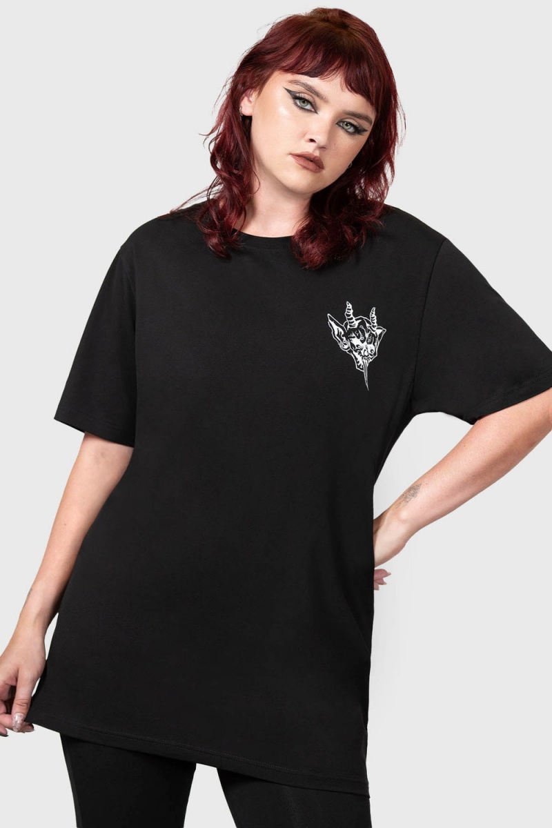 Killstar Rayn In Hell T-Shirt Negros | 58170-JUVI