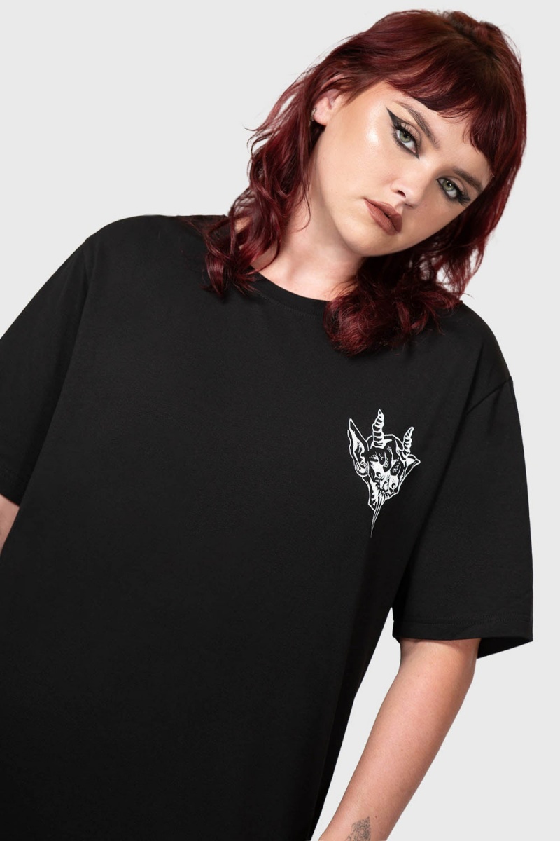 Killstar Rayn In Hell T-Shirt Negros | 58170-JUVI