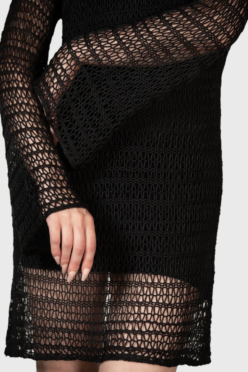 Killstar Rebecca's Rage Knit Vestido Negros | 17956-ZAQM