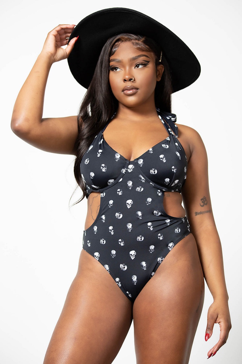 Killstar Rebel Fate Swimsuit Negros | 68045-UIYN