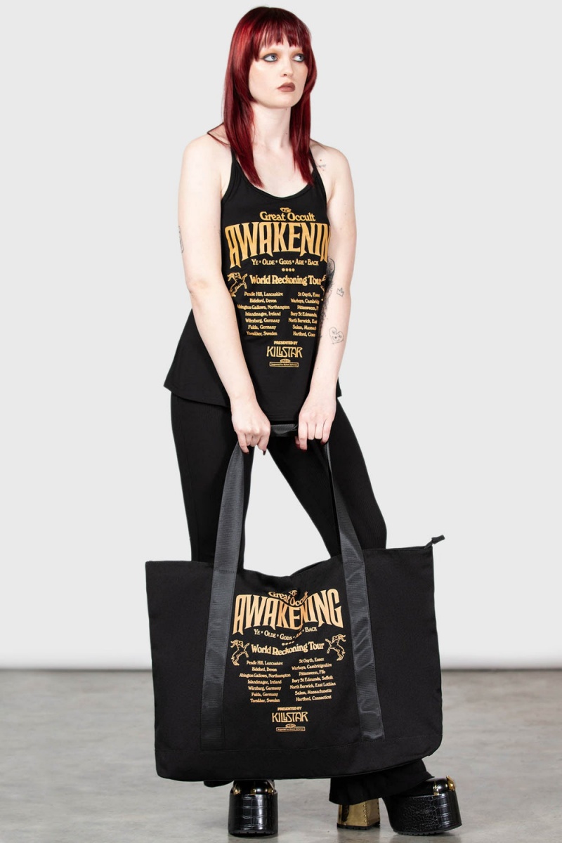 Killstar Reckoning Tote Bag Negros | 18536-AYTM