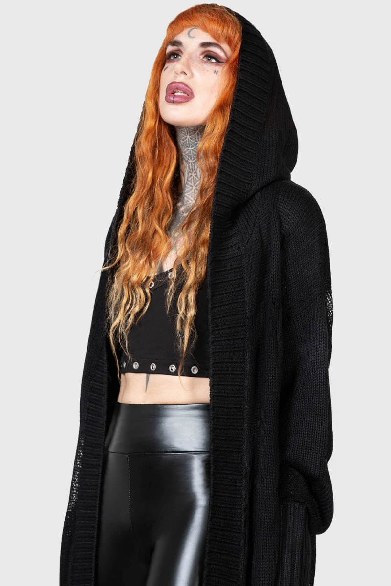 Killstar Red Rains Cardigan Negros | 38267-VQNW