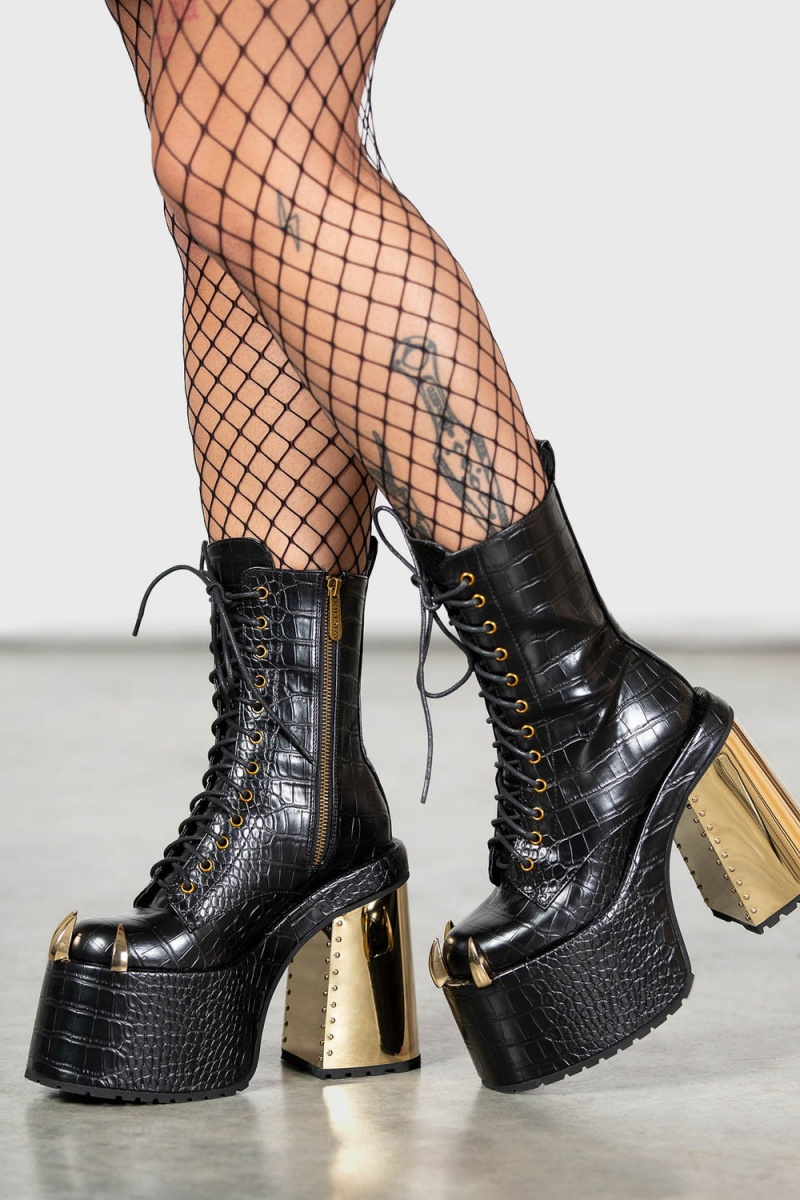 Killstar Repetilia Boots Negros | 64739-MGKB