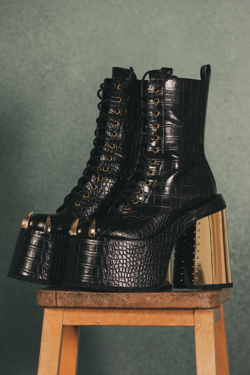 Killstar Repetilia Boots Negros | 64739-MGKB