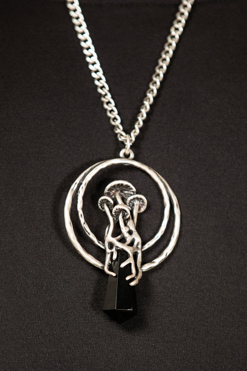 Killstar Root Of Evil Necklace Plateados | 75231-RZQK