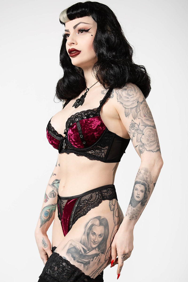 Killstar Sacred Spirits Velvet Bralet [BLOOD] Rojos | 75921-XWHT