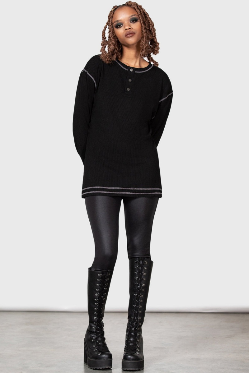 Killstar Sammal Henley Top Negros | 25803-HWQN