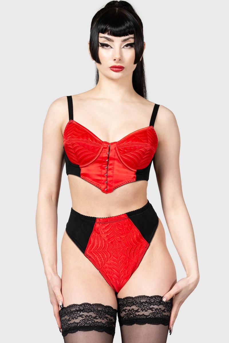 Killstar Scarlet Webutant Panty Rojos | 42763-KIHR