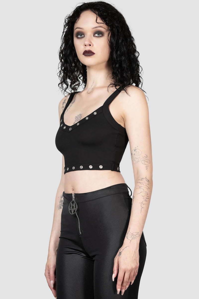 Killstar Scene Rivet Top Negros | 85267-JACZ