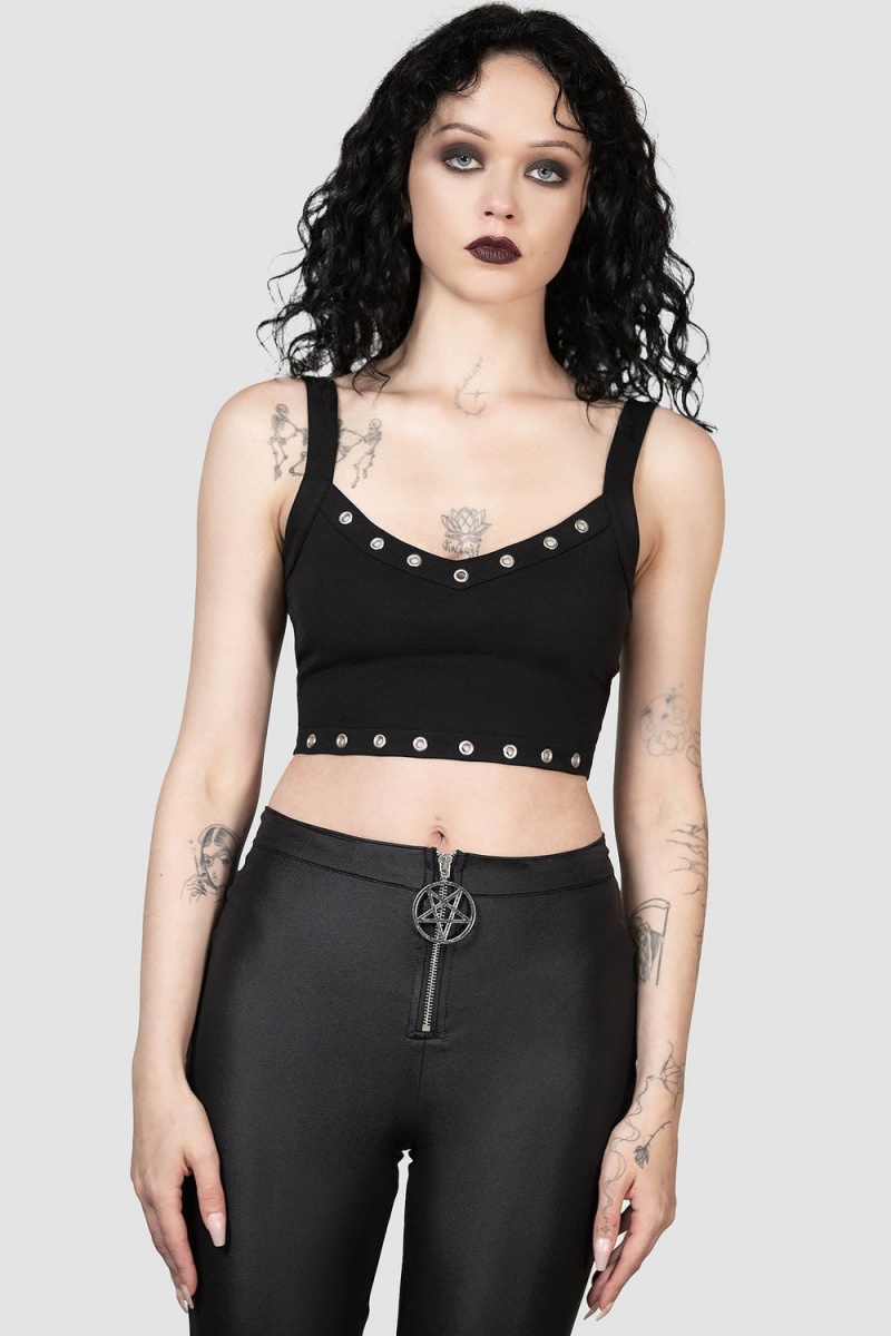 Killstar Scene Rivet Top Negros | 85267-JACZ